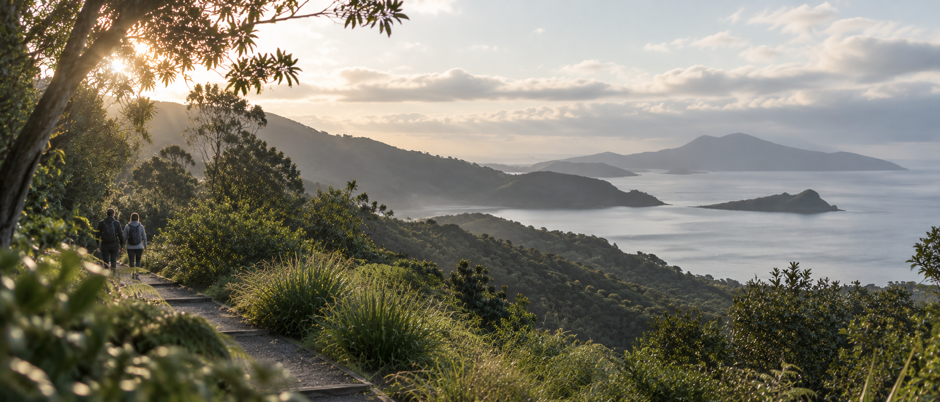 A quiet coastal trail through New Zealand native landscape